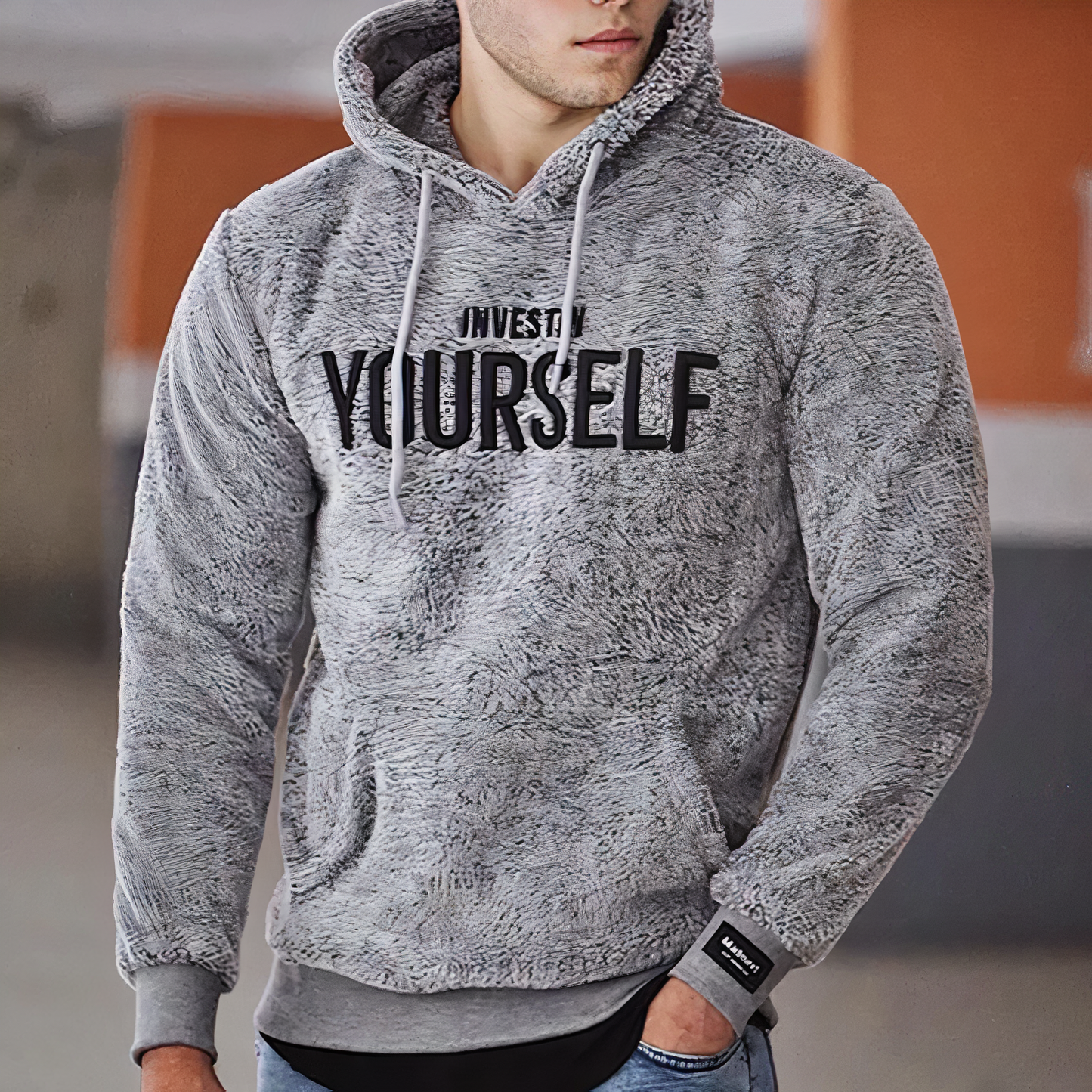 Pluche hoodie met borduursel - Javie