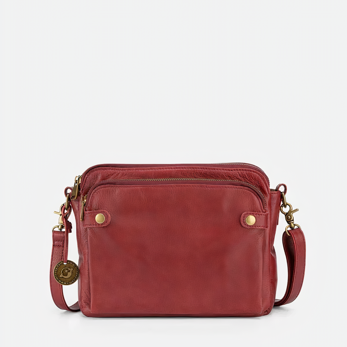 Drielaagse leren crossbodytas - Laila