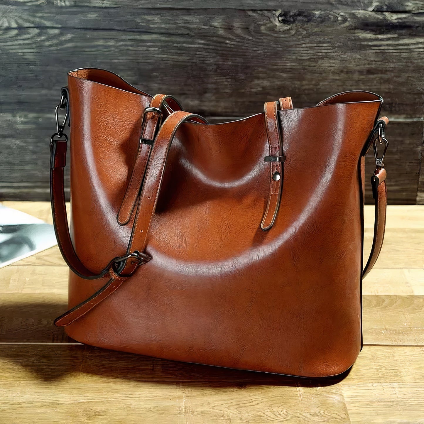 Vintage Lederen Schoudertas - Nelly