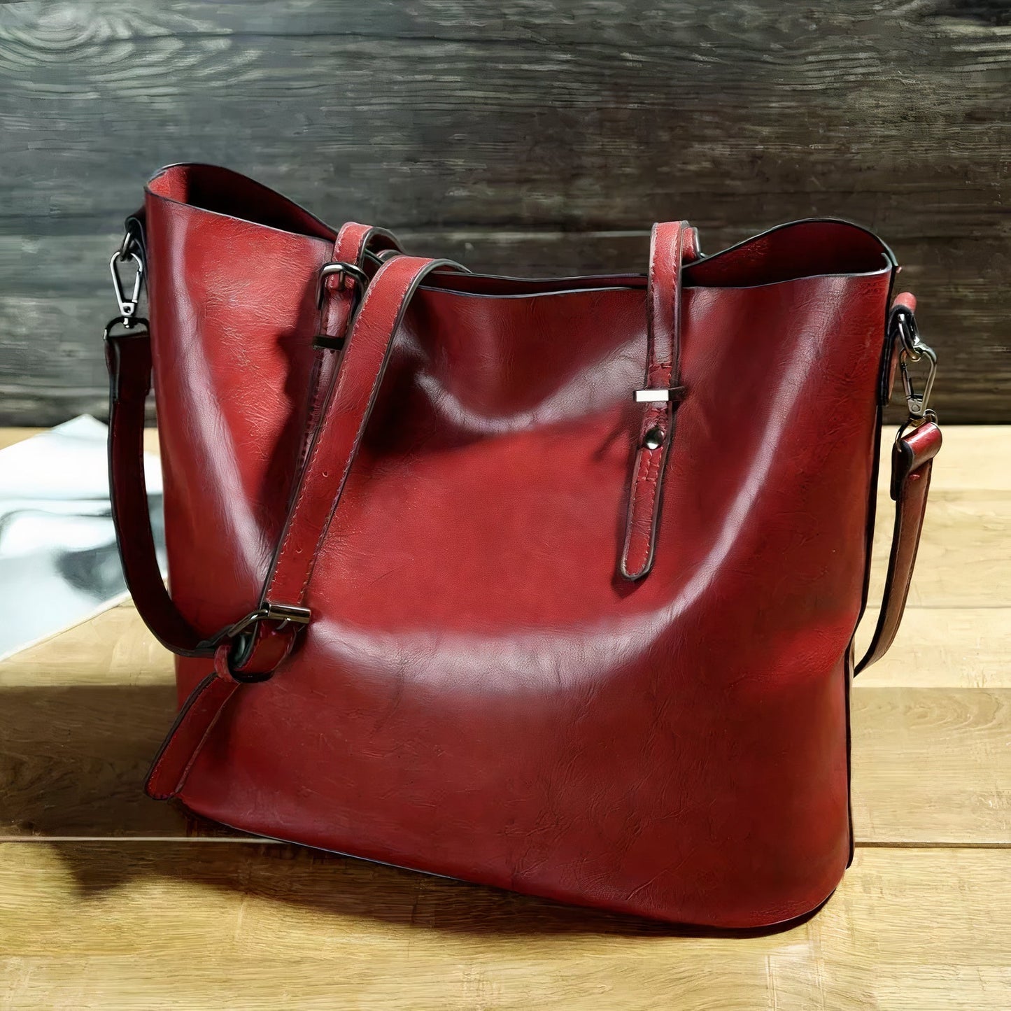 Vintage Lederen Schoudertas - Nelly