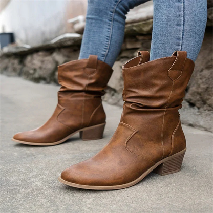 Lage cowboylaarzen vrouwen met blokhak - Lenna