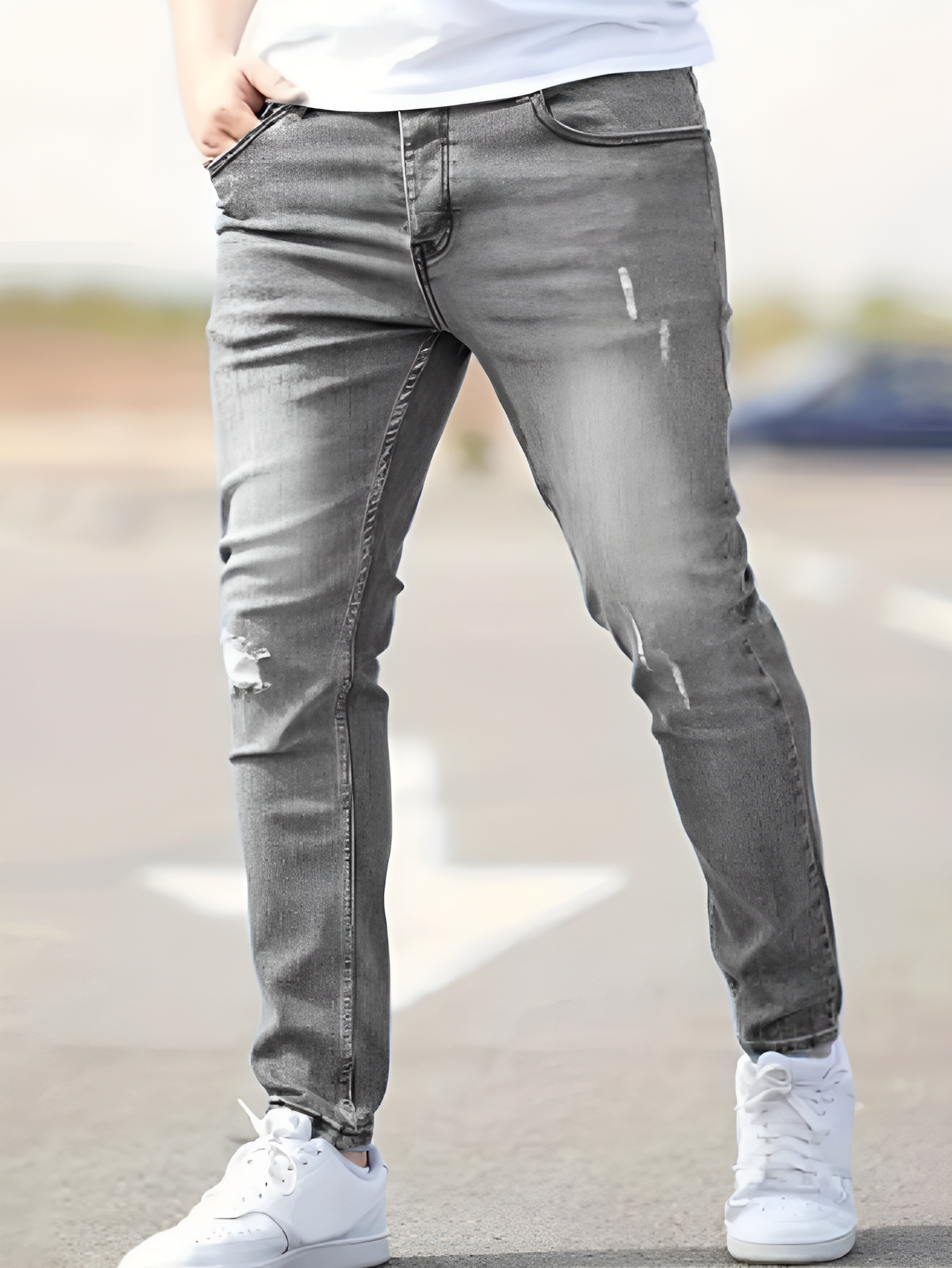 Veelzijdige gescheurde denim jeans - Andreus