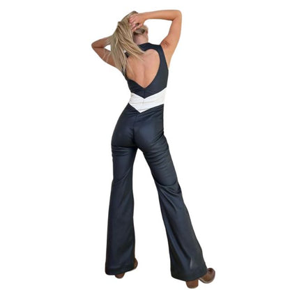 Retro denim jumpsuit met rits - Edel