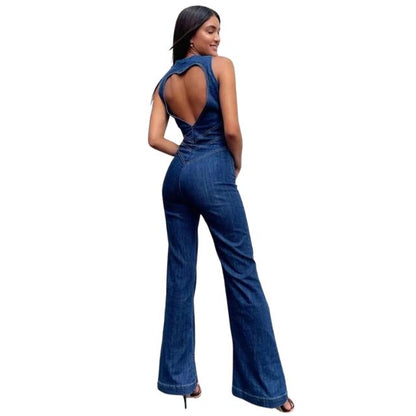 Retro denim jumpsuit met rits - Edel