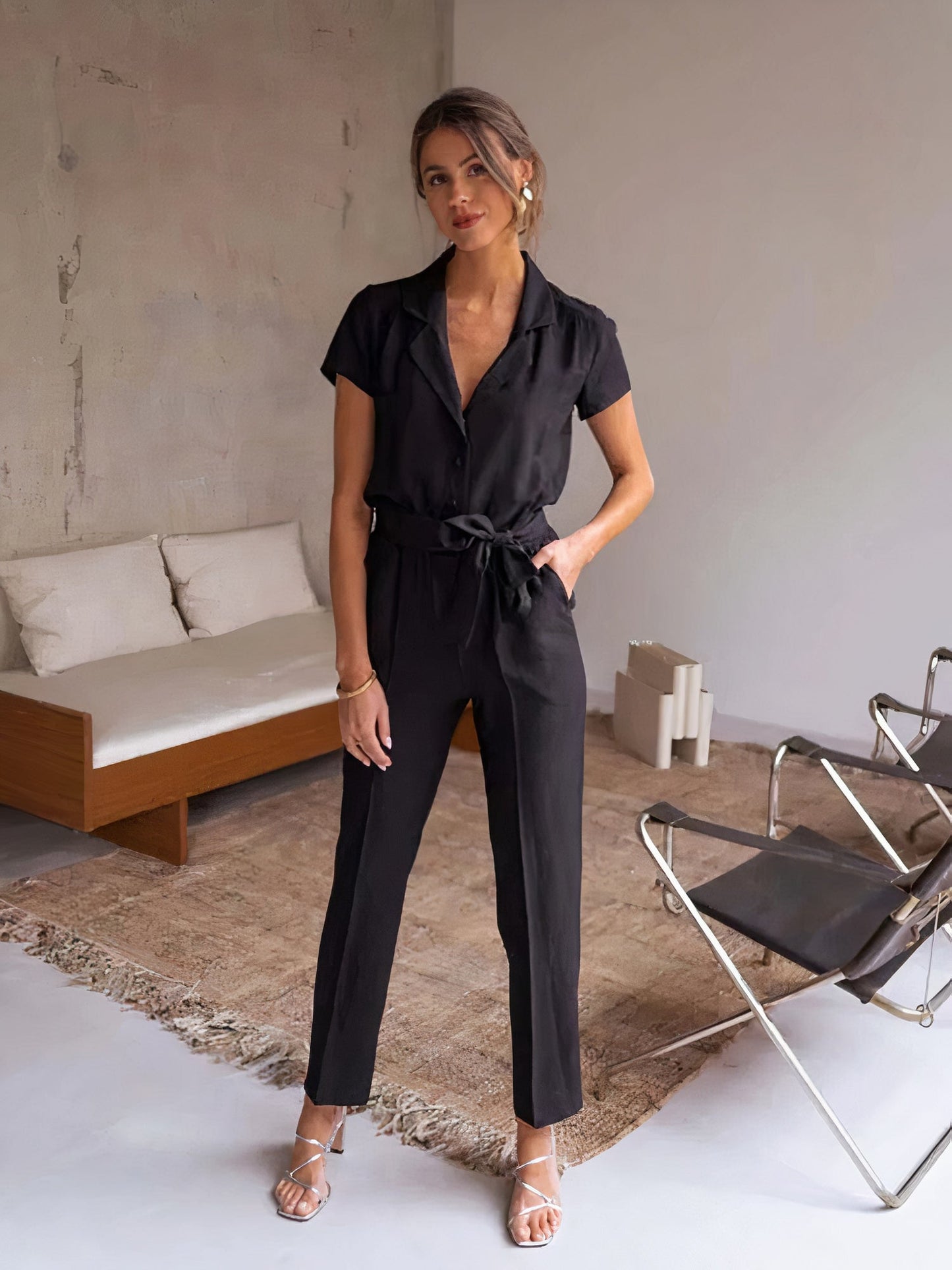 Elegante jumpsuit met riem - Muriel