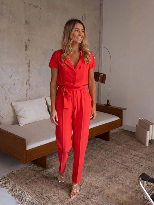 Elegante jumpsuit met riem - Muriel