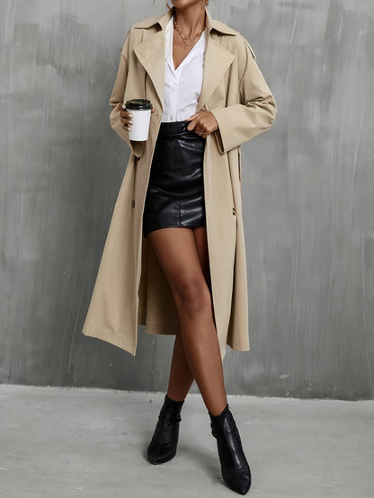 Casual lange winter trenchcoat voor dames - Manon