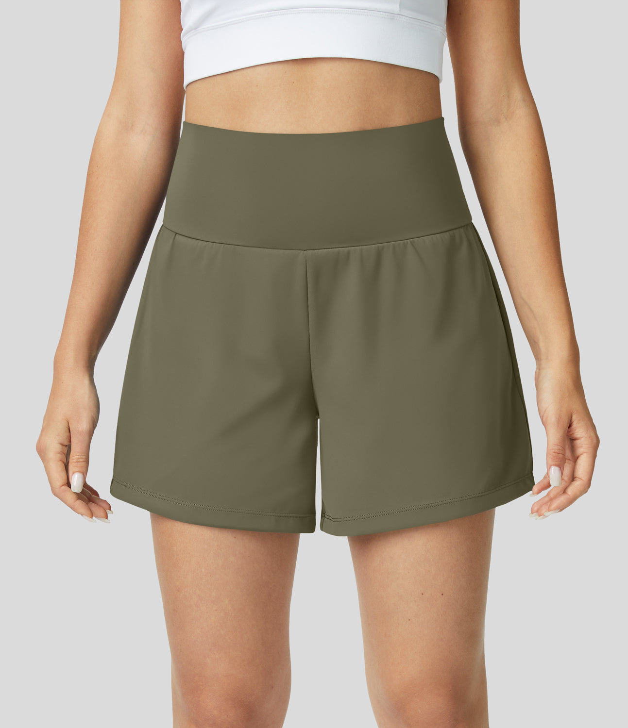 2-in-1 yogashort met hoge taille, achterzak en zijzak - Joci