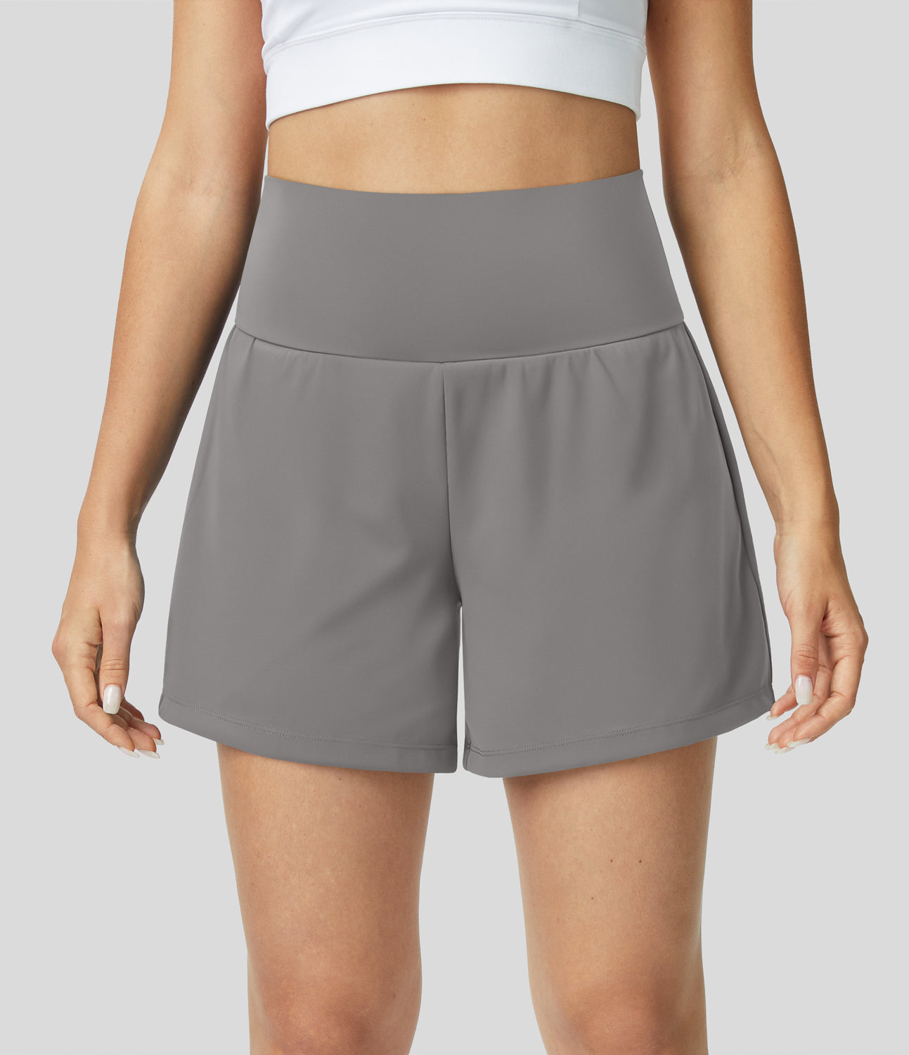 2-in-1 yogashort met hoge taille, achterzak en zijzak - Joci