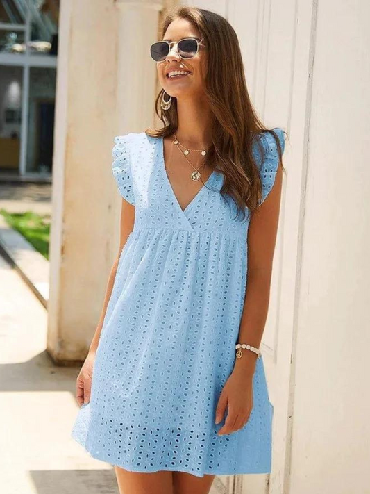 Elegante hemelsblauwe maxi jurk - Avie