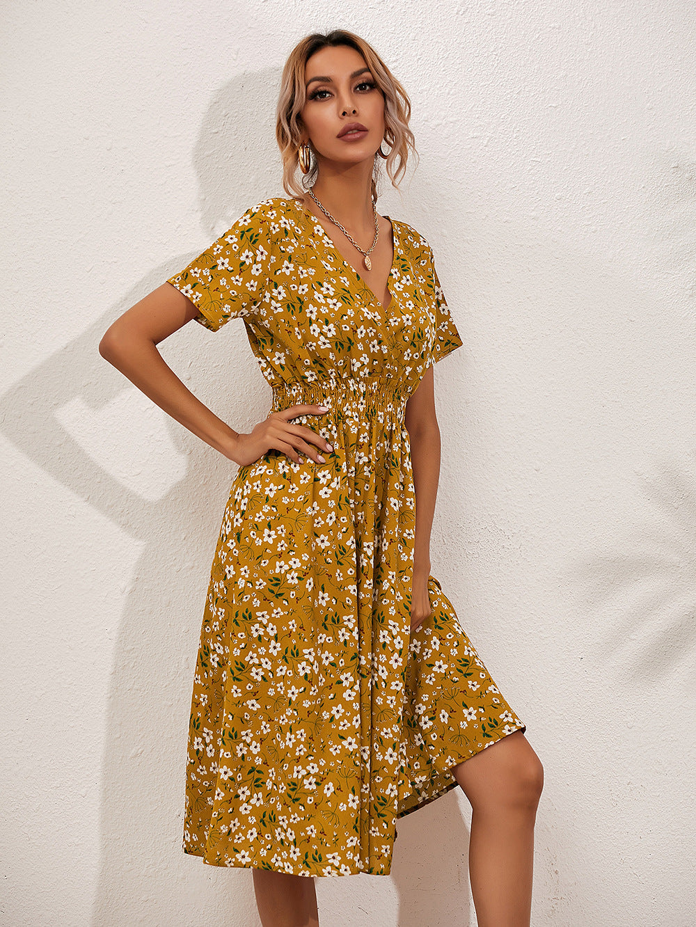 Elegante zomerjurk met bloemenprint - Cassa