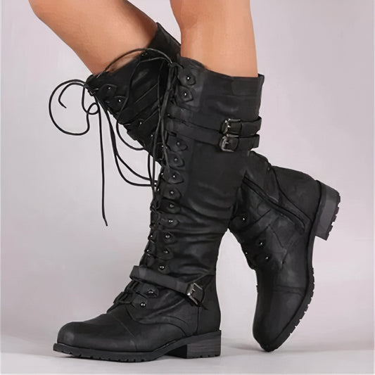 Retro veterboots met gesp - Gabi