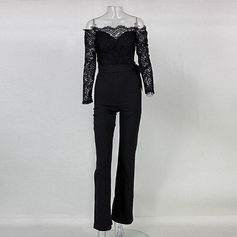 Jumpsuit met lange mouwen en kant - Ceara