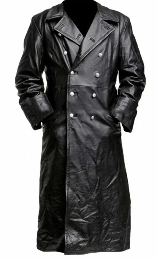 Klassieke leren trenchcoat voor heren - Jari