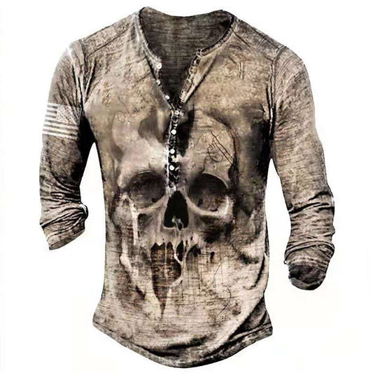 Retro doodshoofd shirt met lange mouwen - Beni