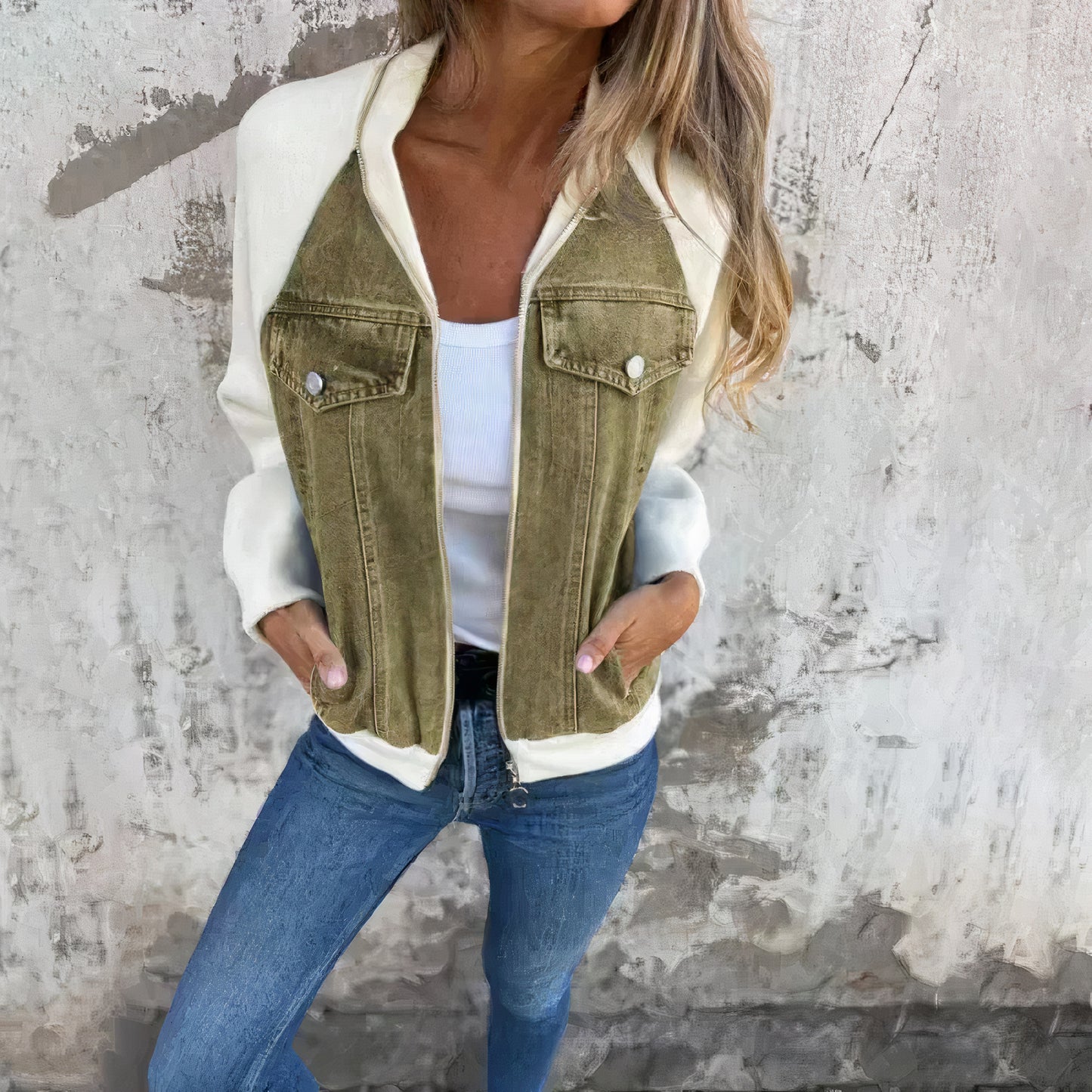 Denim bomberjas vrouwen  - Judit