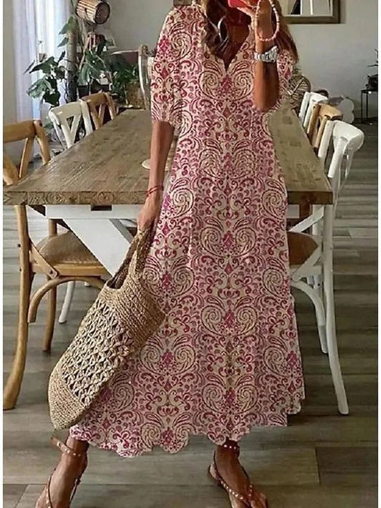 Gebloemde fluwelen maxi jurk - Lesha