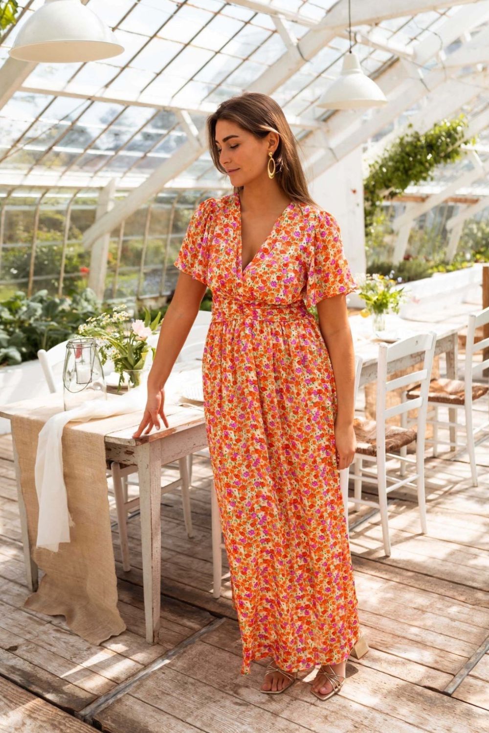 Elegante maxi zomerjurk met bloemen - Luiza