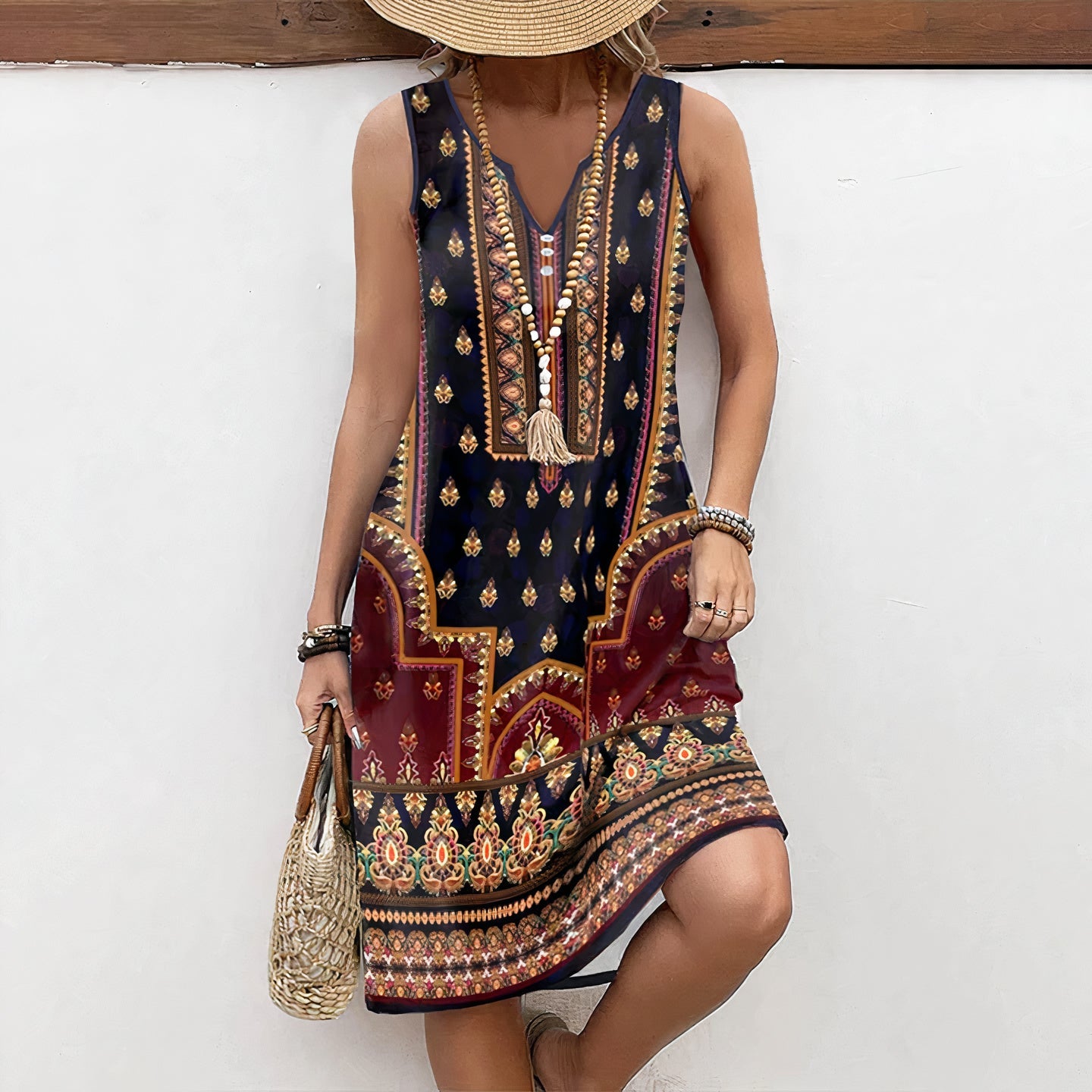 Mouwloze boho jurk - Maki