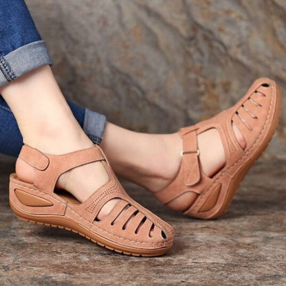 Lederen sandalen in vintage stijl - Mele