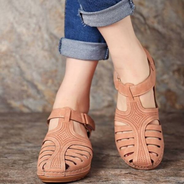 Lederen sandalen in vintage stijl - Mele