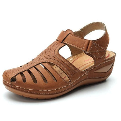 Lederen sandalen in vintage stijl - Mele