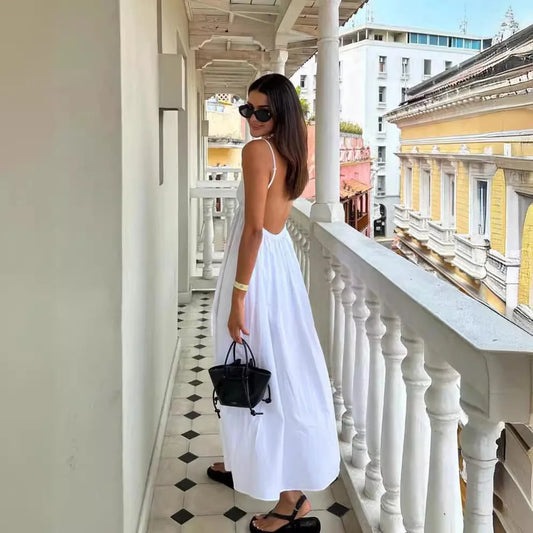 Elegante maxi-jurk met V-hals - Jirka