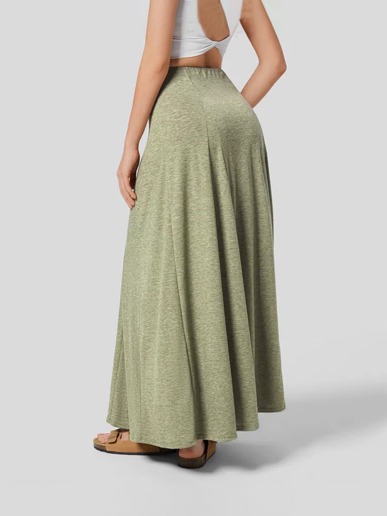 Olijfgroene Maxi Rok - Nevra