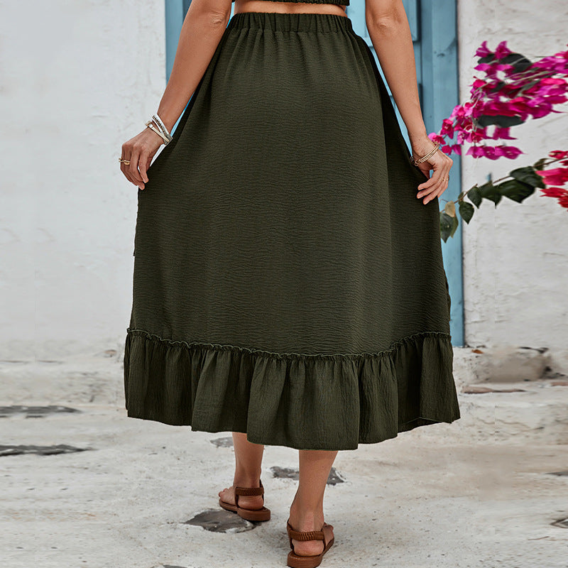 Boho maxi rok met ruches - Sari