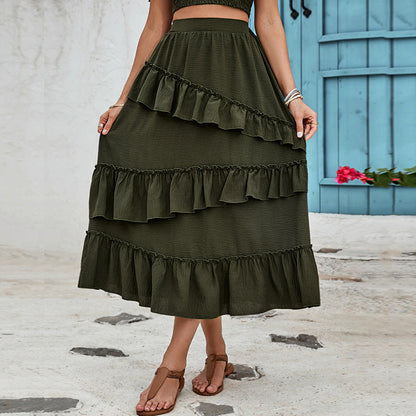 Boho maxi rok met ruches - Sari