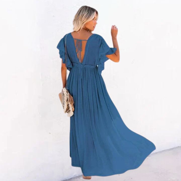 Marineblauwe maxi strandjurk - Radia