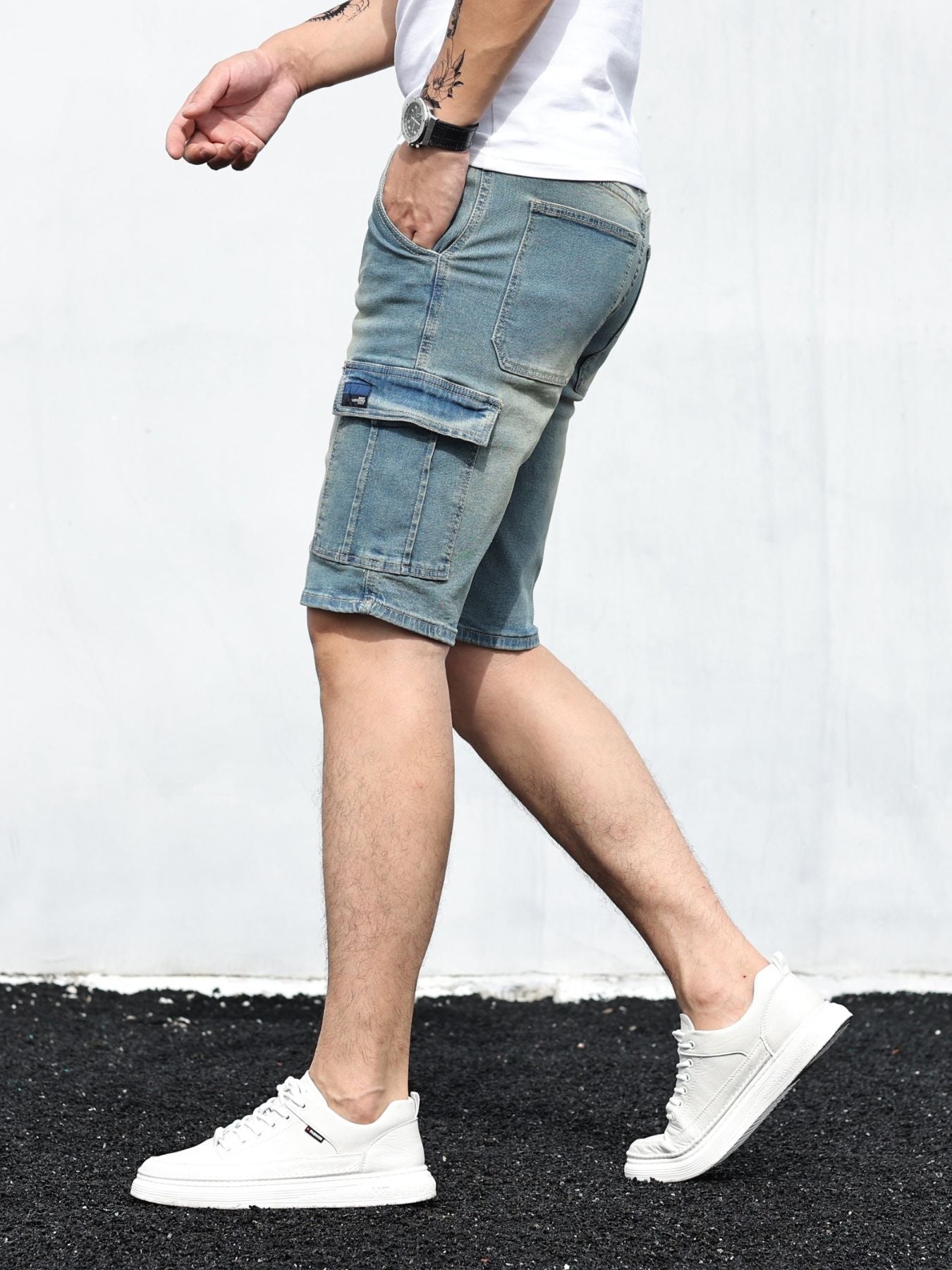 Cargo denim shorts voor heren - Roley