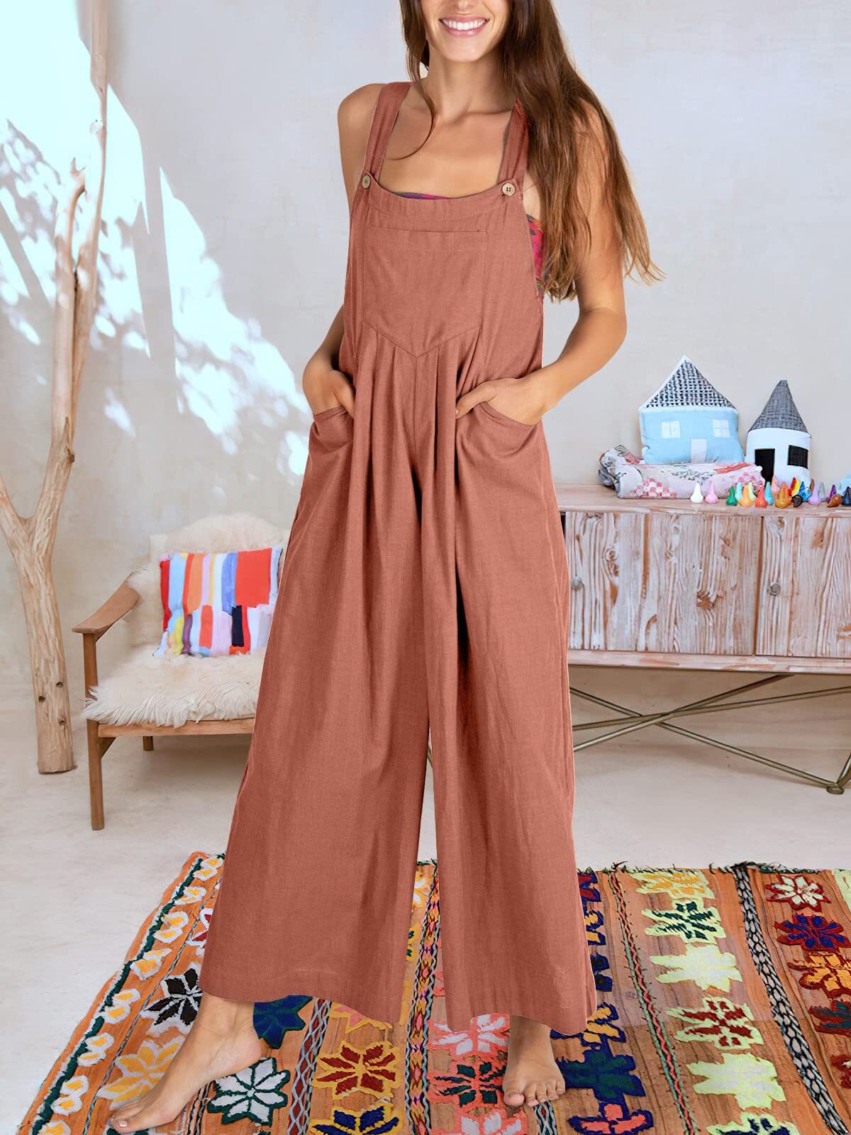 Mouwloze jumpsuit voor dames - Tara