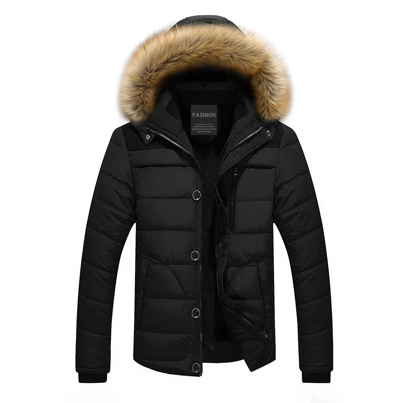 Winter parka met bontkraag en capuchon voor heren - Elmeric