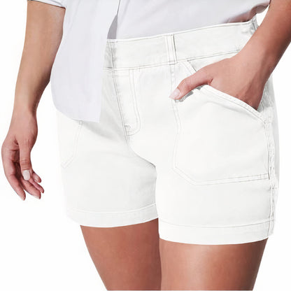 Pull-on stretch denim shorts - Sena