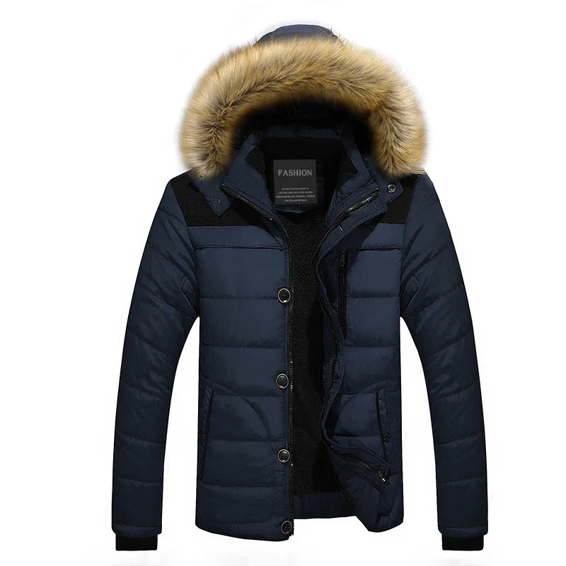 Winter parka met bontkraag en capuchon voor heren - Elmeric