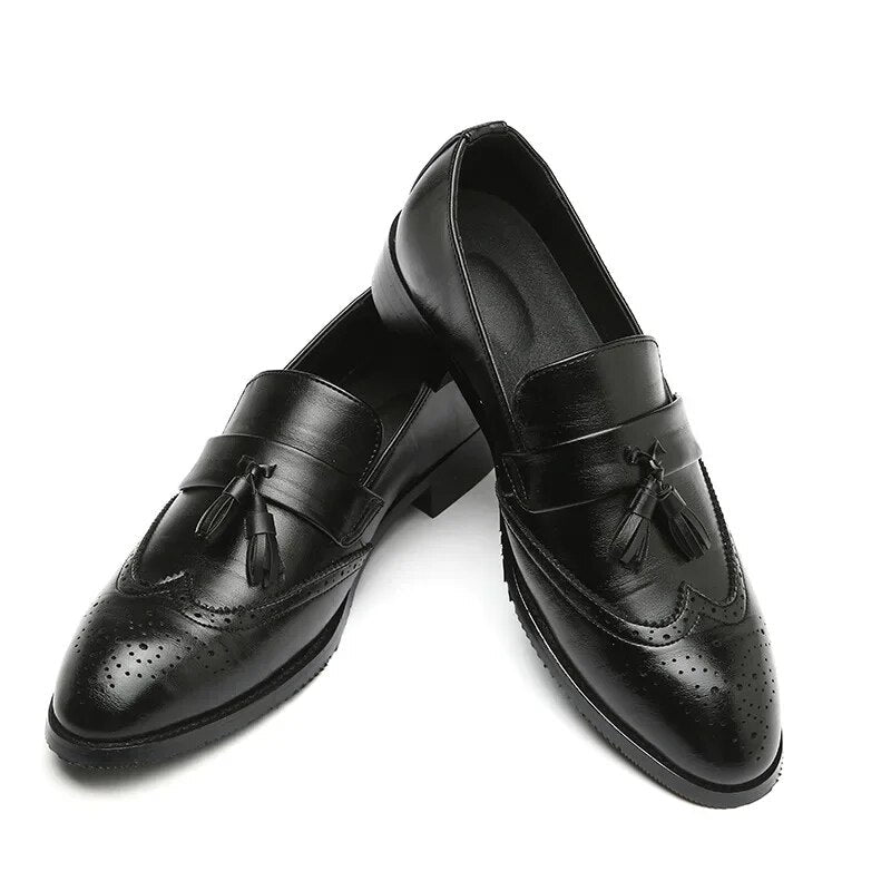 Orthopedische klassieke herenbrogues met kwastjes - Nero