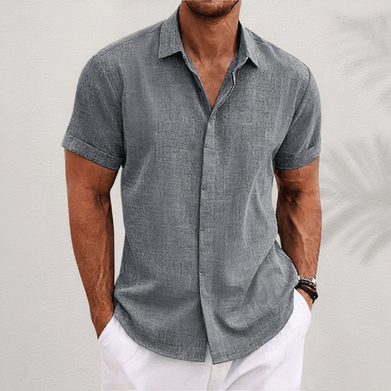 Ademend strandshirt voor mannen, perfect voor zonnige dagen en strandbezoeken