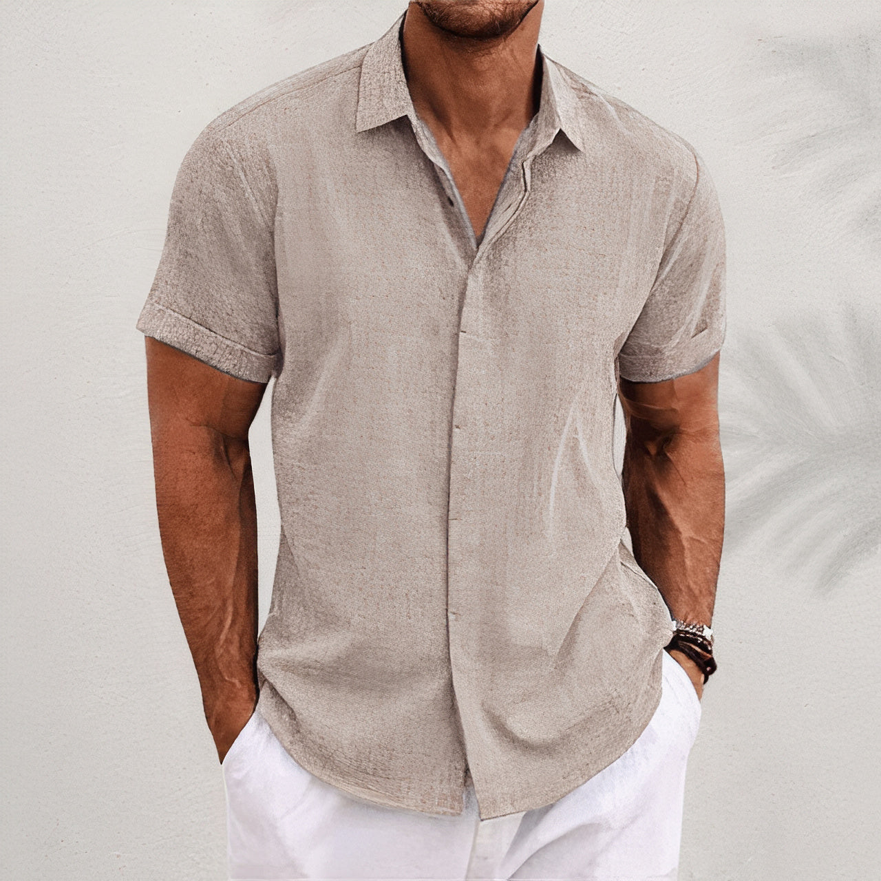 Ademend strandshirt voor mannen, perfect voor zonnige dagen en strandbezoeken