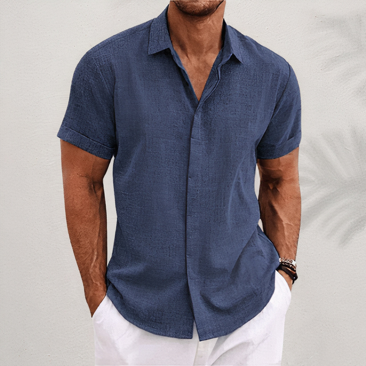 Ademend strandshirt voor mannen, perfect voor zonnige dagen en strandbezoeken