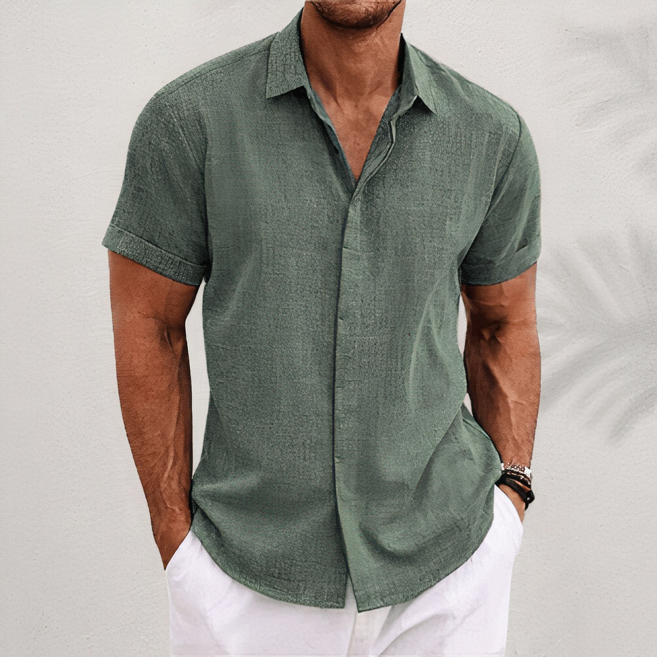 Ademend strandshirt voor mannen, perfect voor zonnige dagen en strandbezoeken