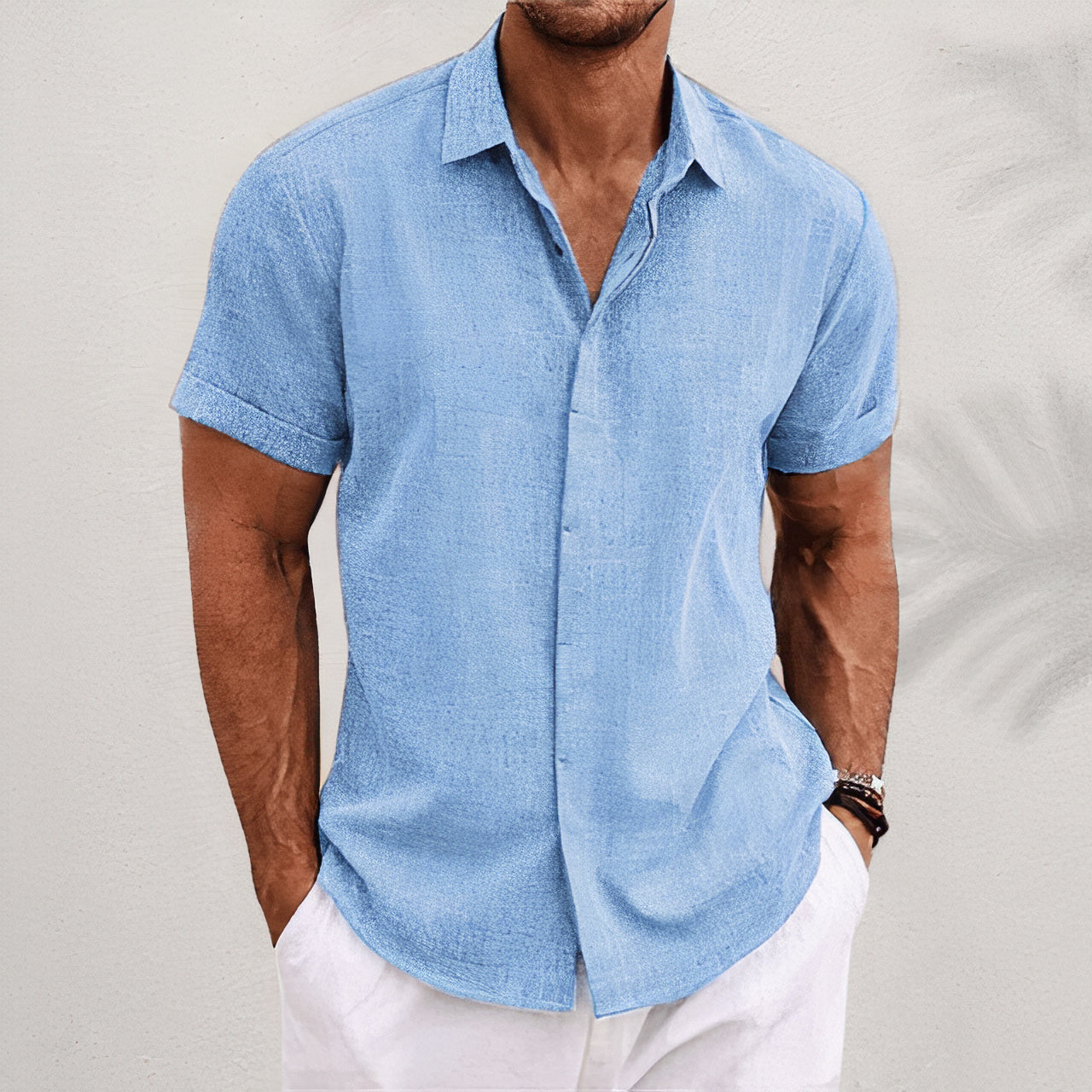 Ademend strandshirt voor mannen, perfect voor zonnige dagen en strandbezoeken