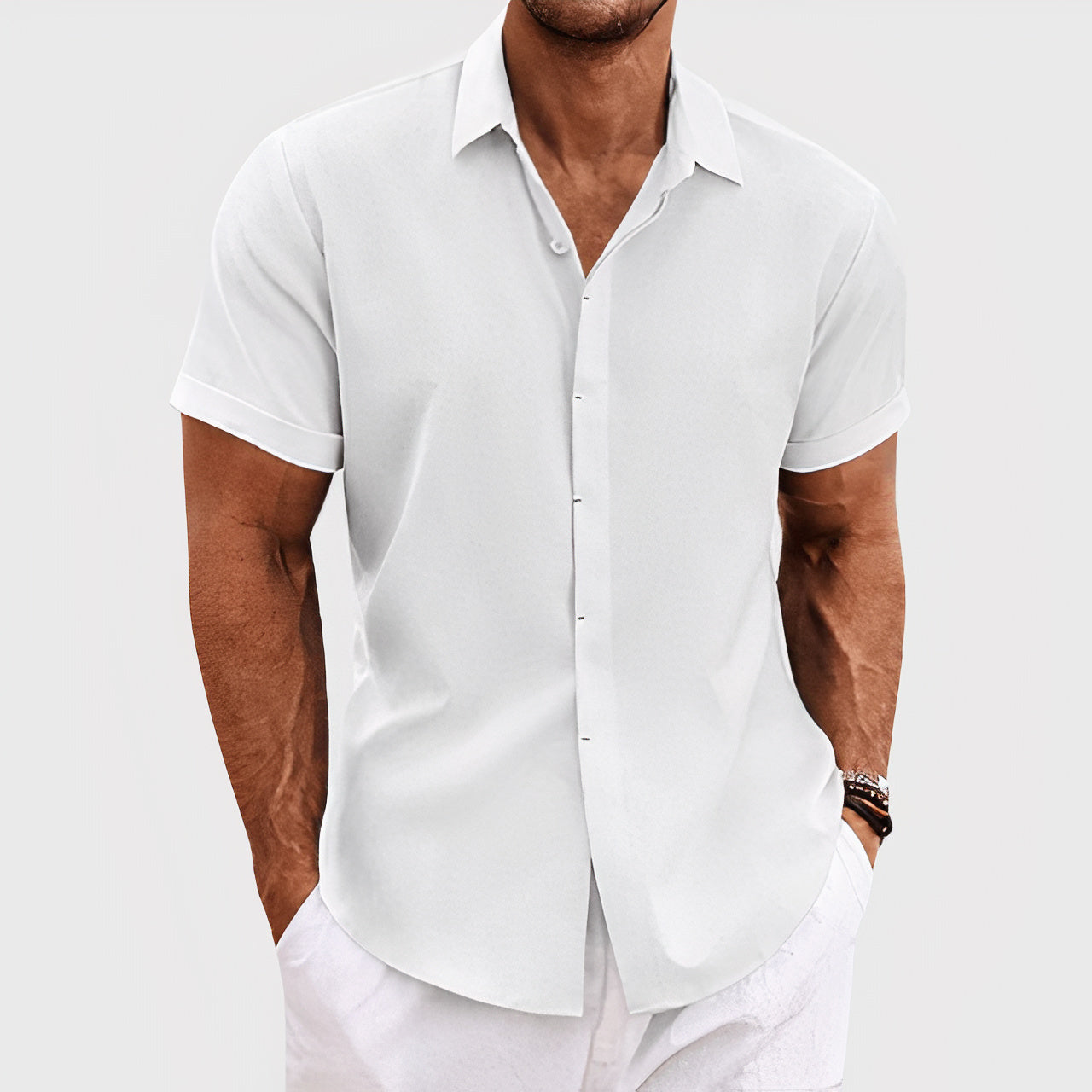 Ademend strandshirt voor mannen, perfect voor zonnige dagen en strandbezoeken