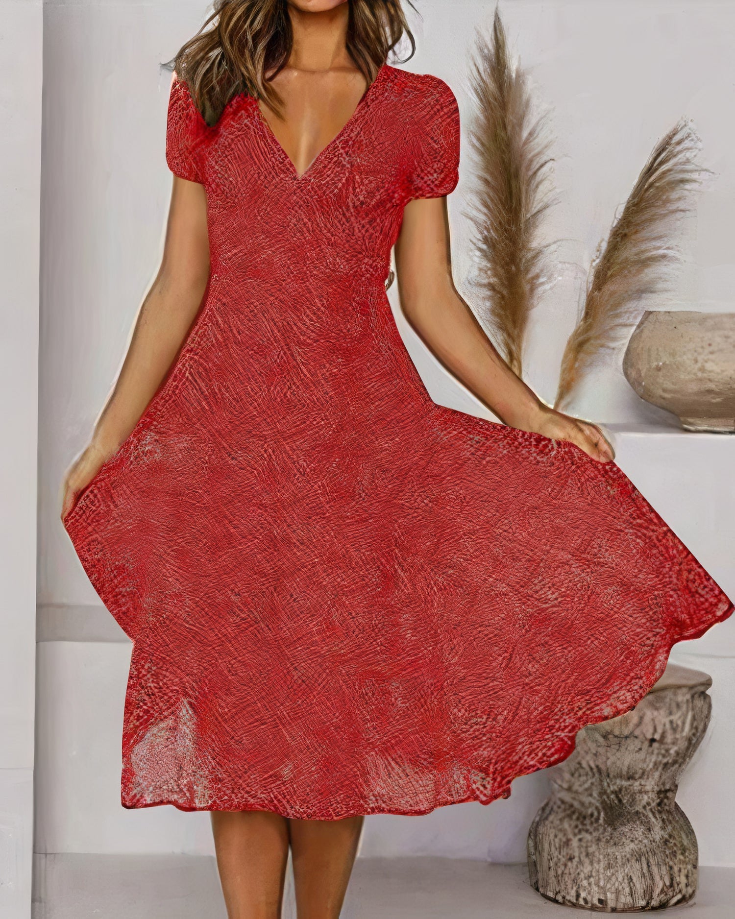 Luchtige bloemenjurk van chiffon voor de zomer met een elegante snit en vloeiende stof