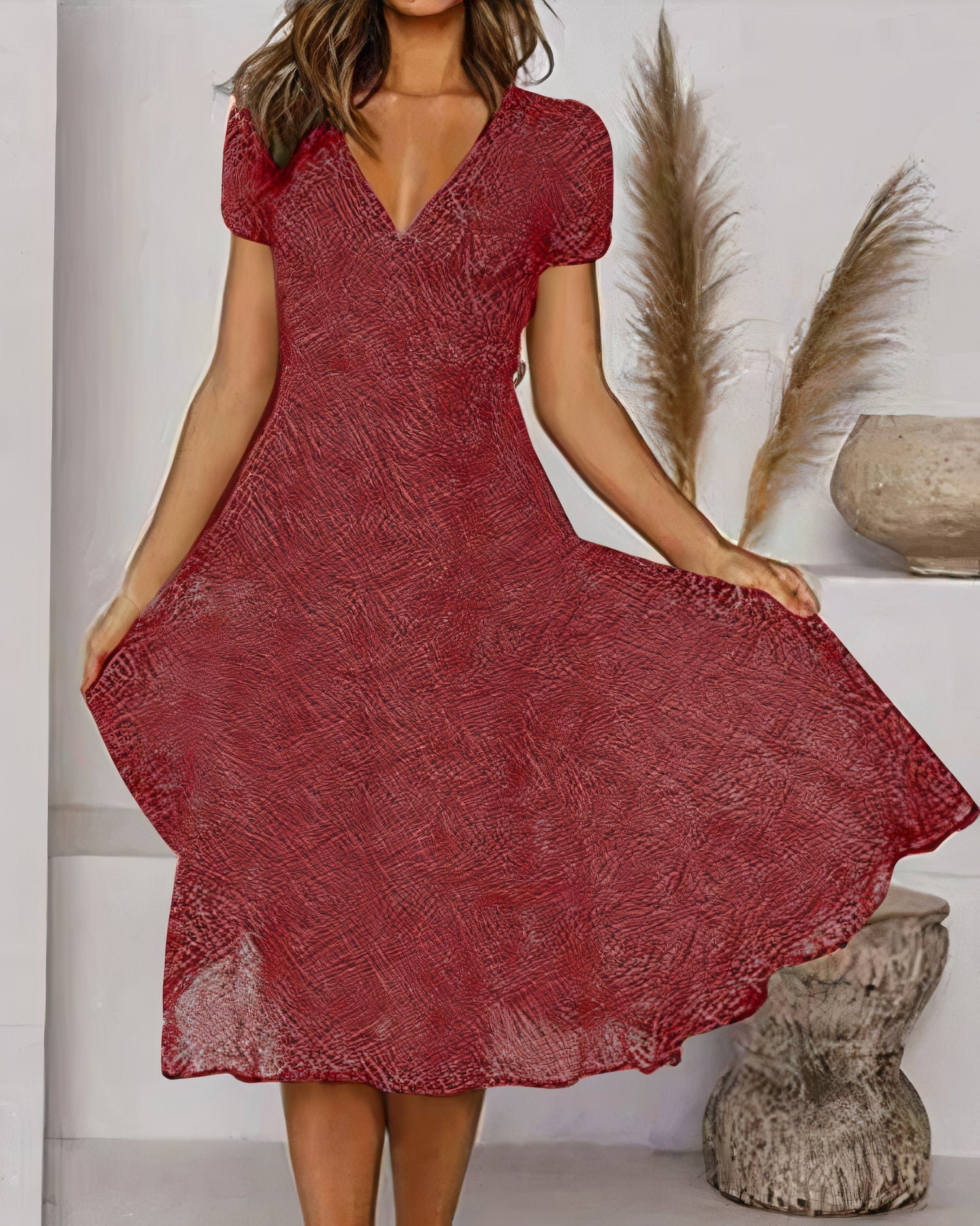 Luchtige bloemenjurk van chiffon voor de zomer met een elegante snit en vloeiende stof