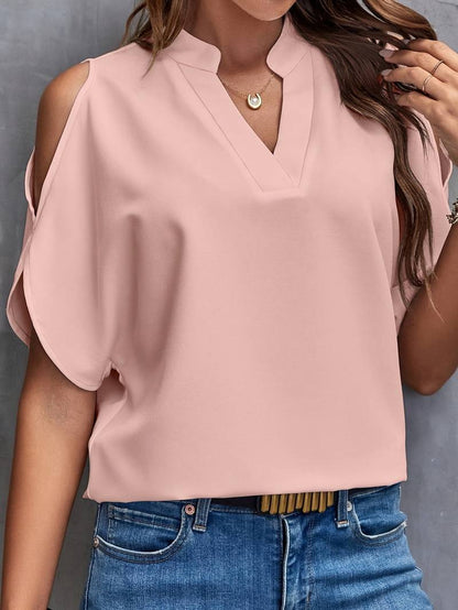 Eenvoudige zomerblouse met inkepingen - Nika