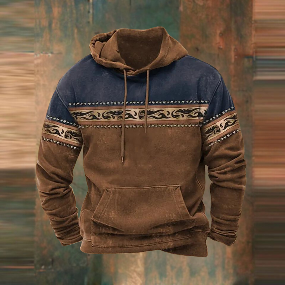 Casual heren hoodie met zacht materiaal, stijlvolle print en comfortabele capuchon, ideaal voor frisse dagen.