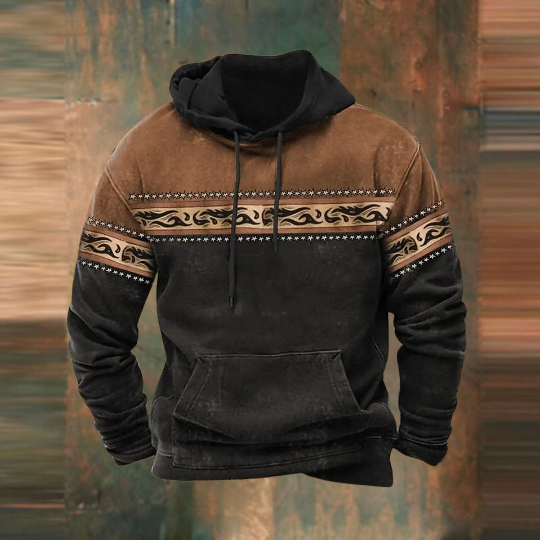 Casual heren hoodie met zacht materiaal, stijlvolle print en comfortabele capuchon, ideaal voor frisse dagen.