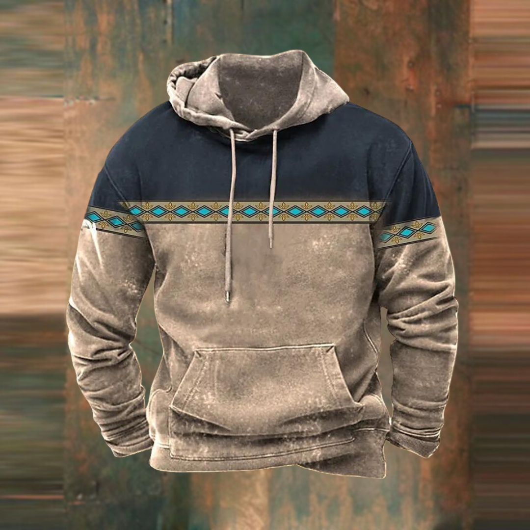 Casual heren hoodie met zacht materiaal, stijlvolle print en comfortabele capuchon, ideaal voor frisse dagen.