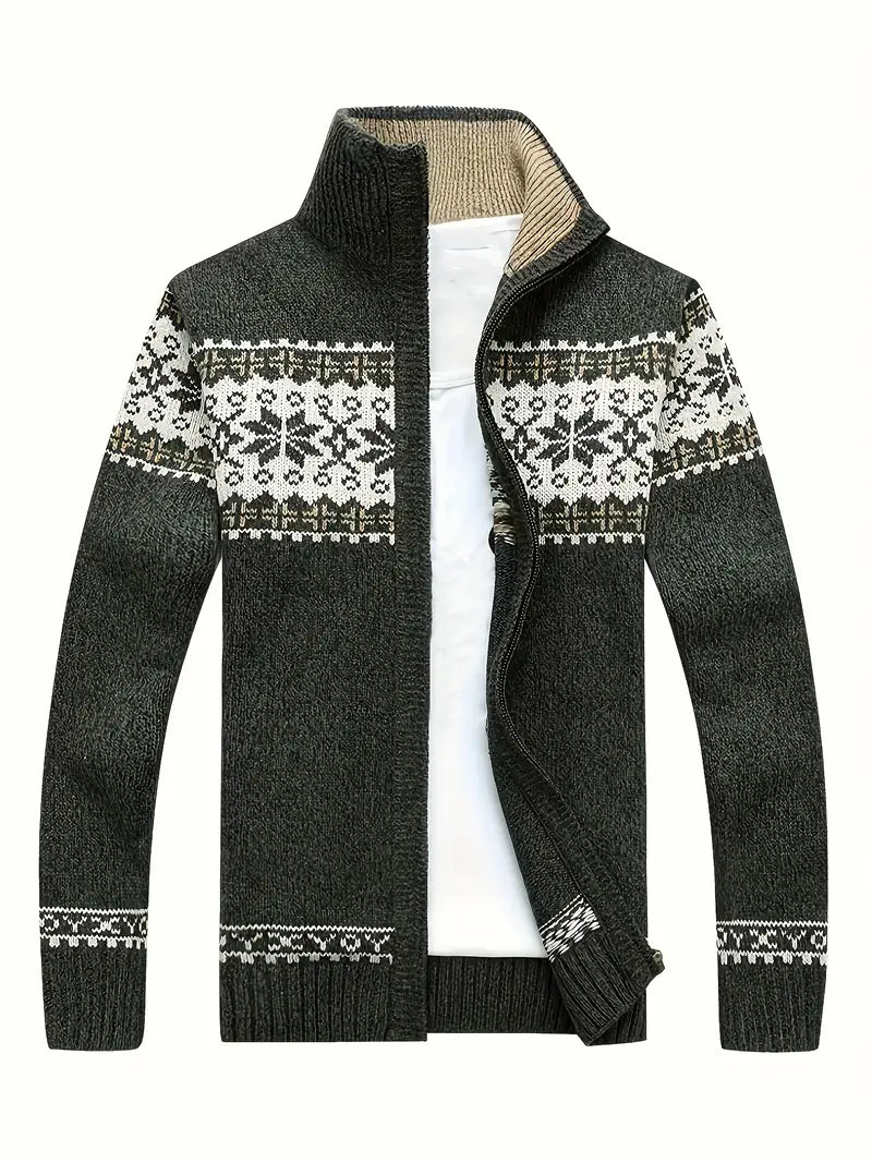 Casual Scandinavisch vest voor heren, ideaal voor herfst- en winterdagen, met een klassiek patroon en ritssluiting.